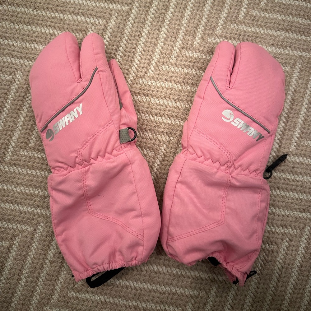 Swany Three Finger Snow Mittens Size TOTs 3-4